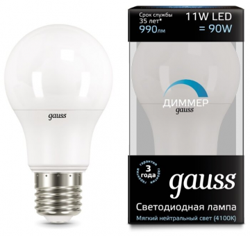Gauss 102502211-D E27 A60 11W