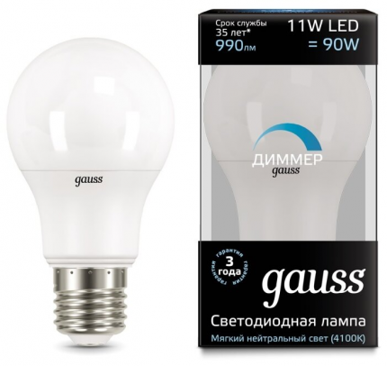 Gauss 102502211-D E27 A60 11W